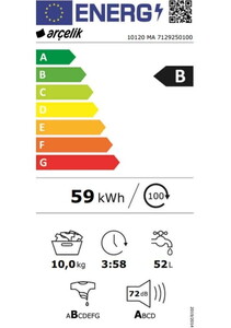 arcelik-10120-ma Arçelik 10120 MA 1200 Devir 10 kg Çamaşır Makinesi